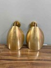 Pair Of 2 Light Curved Shades Vintage Brass Wall Mid Century Modern Raw Brass