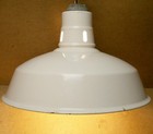 Vintage White Porcelain Industrial Barn Light  14 5  Abolite Fixture Gas Station