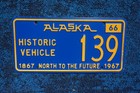 1966 1967 Alaska Antique Historic Vehicle License Plate