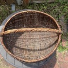 Primitive Dark Willow Large Harvesting Basket Rustic Boho Decorative