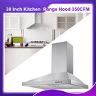 New 30 Inch Kitchen Range Hood 450cfm Stainless Steel Wall-mounted Hood 3 Speed