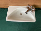 Vtg 20x12 Cast Iron White Porcelain American Standard Drop In Bath Sink 401-24e