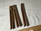 Vintage Antique Lot Of 3 Wood Hand Craved Clothes Pins Heavy Duty 6 3 4  Long