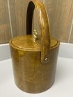 Vintage Mid Century Modern Bar Green Marbled Vinyl Ice Bucket
