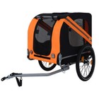 16-inch All-terrain Collapsible Pet Bike Wheels Universal Hitch   Black-orange
