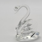 Vintage Crystal Swan Figurine 2 25 Inches Elegant Glass Statue Shelf Art