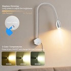 Wall Mounted Reading Light With 360   Flexible Gooseneck  Dimmable Bedside Rea   
