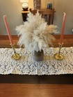 Vintage Ivory Crotchet Cotton Lace Table Runner Table Decor Floral 