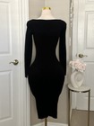 The Workshop Black Ribbed Bodycon Sweater Midi Dress W  Sweetheart Neckline Sz S