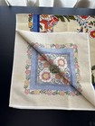 Vtg Swedish Christmas    dala Horses    32 Inch X36 Inch Table Top Cloth 