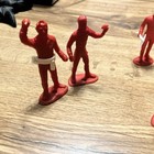 Lot Of 9 Vtg Red Mpc Plastic Firemen W  Axes  Marx