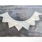 Lg Antique 1930-50s Off-white Hand Crochet Tatted Diamond Pt Circular Trim