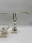 Vtg Hollywood Regency Crystal Marble Vanity Set Guest Towel Holder Soap Dish Mcm