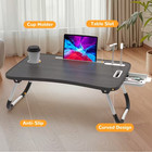 Laptop Tray Lap Desk Stand Foldable Bed Table Notebook Tray Cup Slot Adjustable