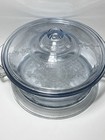 Fire King Sapphire Blue Philbe 9    Covered Casserole Baker Lid Trivet  Hot Plate