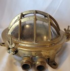 Vintage Brass Nautical Marine Ship Bulkhead Light Cage Cover 10 