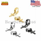 2pcs Men Women Cross Dangle Huggie Hinged Hoop Stainless Steel Ear Stud Earrings