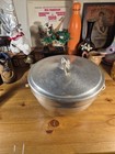 Vtg Nasco Hammered Aluminum Insulated Serving Covered W pyrex Liner Italy