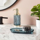 Textured Glass Tray Blue