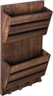 Mail Organizer Wall Mount With Key Hooks  2-slot Wood Mail And Key Holder