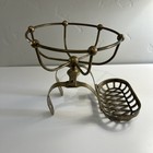 Antique Brass Soap And Sponge Holder For Clawfoot Bath Tubs   Hangs Over Rim