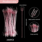 100 Pcs Clear   pink Floral Picks 12 2   in Card Holder For Bouquet Photo Decor