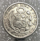 1905 B J f Peru 1 Dinero Silver 