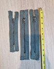 Vintage Crown Metal Zipper 3pc Lot Closed End Size  5