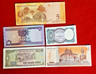Mixed Lot 5 Different World Paper Money Banknotes Currency Foreign  Unc