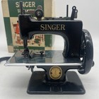Antique Black Singer Sewhandy Model 20 Child s Sewing Machine In Box