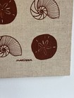 Vintage Marushka Seashell Wall Hanging Screen Printed Linen 20x20 Mcm