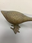 Vintage Leonard Solid Brass Geese Pair Mid Century Brass 2 Figurines Statue Duck