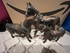 Set 3 Vtg Metal Brass Copper Bronze Horse Stallion Carnival Prize Figurines Usa 