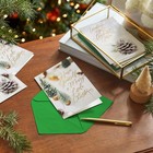 Bulk White Christmas Card Assortment  40 Cards And 40 Envelopes  Snowy Pinecone 