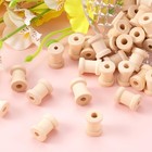 25pcs Wooden Spools Of Crafts  Mini Empty Natural Wood Thread Spools  Unfinished
