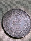 1864 Nova Scotia Bronze Large Cent Coin Circulated  Victoria 1c Canada