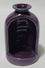 Signed Studio Art Pottery Incense Stick Burner Holder Eggplant Purple Color 