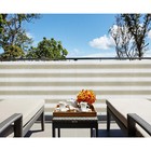 Beige W White Strip Deck Privacy Fence Screen 35  Tall  Custom Length