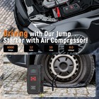 Car Jump Starter With Air Compressor 6000a Car Battery Booster Jumper Starter