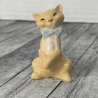 Hagen Renaker Happy Cat A-039 Light Blue Bow Tie 1960 s Era Miniature Porcelain