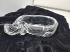 Heavy Vintage Glass Hippo Cigar Ashtray Dish  6 5 By 2 3 4 Inch