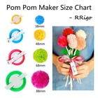 Pom Maker  4 Sizes Pompom Maker Tool 1 4    1 8    2 5    3 4    Yellow