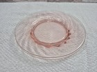 Set Of 2 - Vintage Pink Depression Glass Plates With Faint Swirled Design 8 3 8 