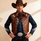 Men s Women s Wild Rag  Western Bandana Cowboy Scarves silk Feel Rancher Brown