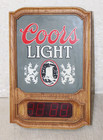 Htf Vintage 1981 Adolf Coors Light Beer Lighted Bar Sign   Digital Clock Working