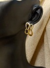 Vintage Earrings Gold-tone Metal Classy Pierced Pre Owned Jewelry