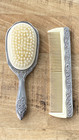 Vintage Vanity Set Of Silver Plated Hair Brush   Comb Ornate Pattern