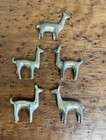 Set Of 5 Mini Brass Llama Figurines Small Animal Decor 1 75    Tall