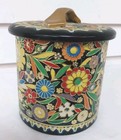 Vintage Daher Floral Metal Tin Embossed Container Holland 5  X 5  Whimsical 