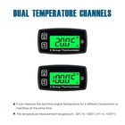 Digital Engine Temp Gauge Dual Temperature Record backlight User Shutdown